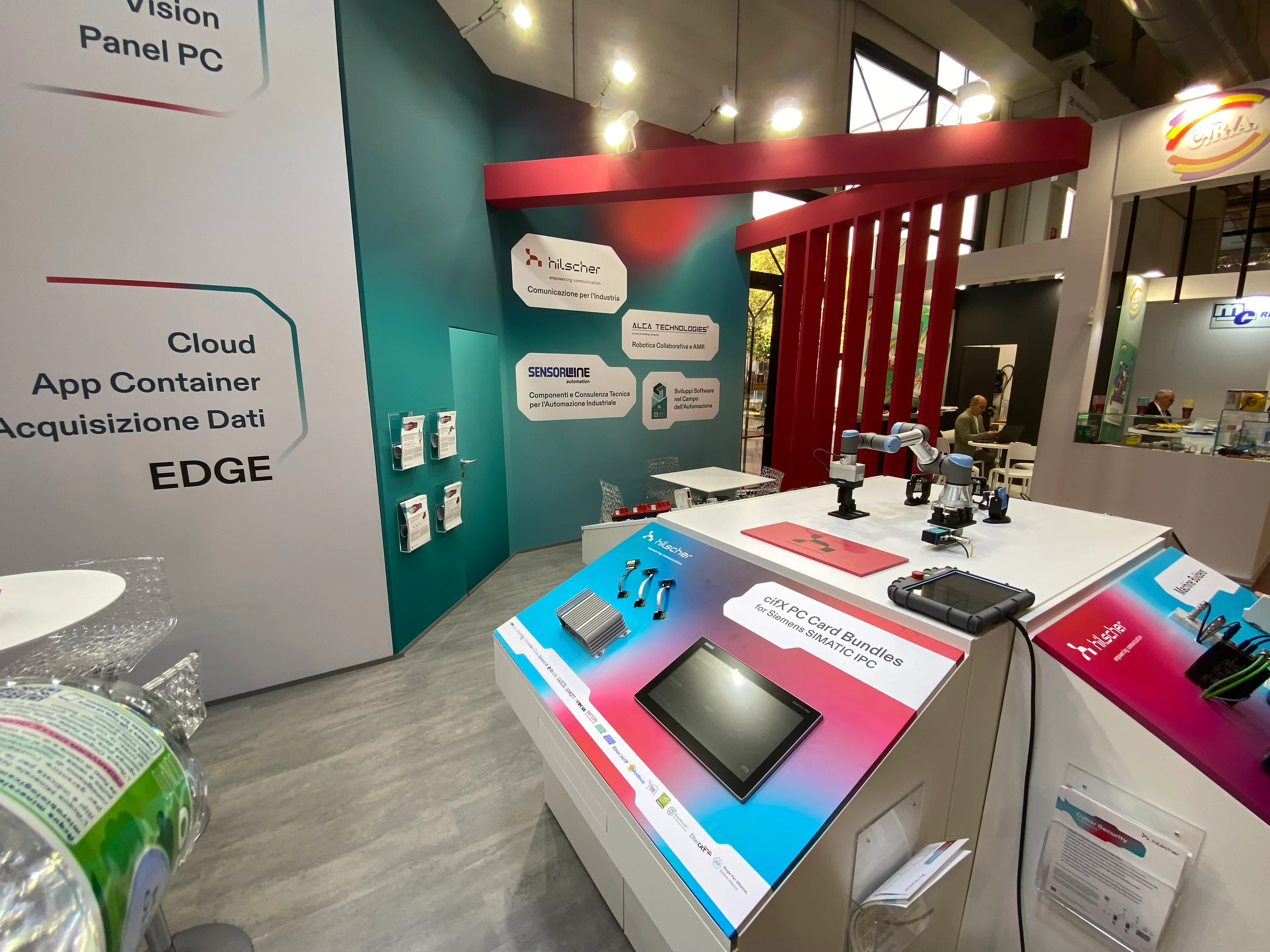 Il banco demo allo stand